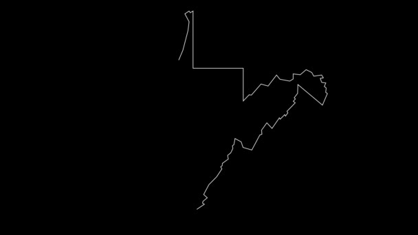 Virginia Occidentale Stati Uniti America Stato Federale Mappa Schema Animazione — Video Stock
