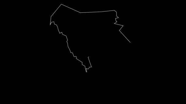 Blaenau Gwent Wales Mapa Área Principal Animação Esboço — Vídeo de Stock