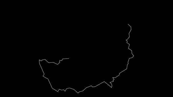 Bridgend Wales Área Principal Mapa Contorno Animación — Vídeos de Stock