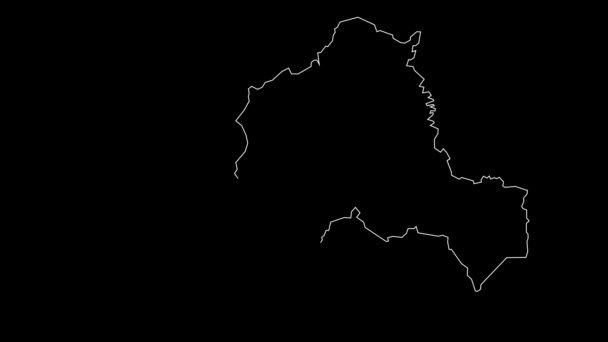 Wrexham Wales Área Principal Mapa Contorno Animación — Vídeo de stock
