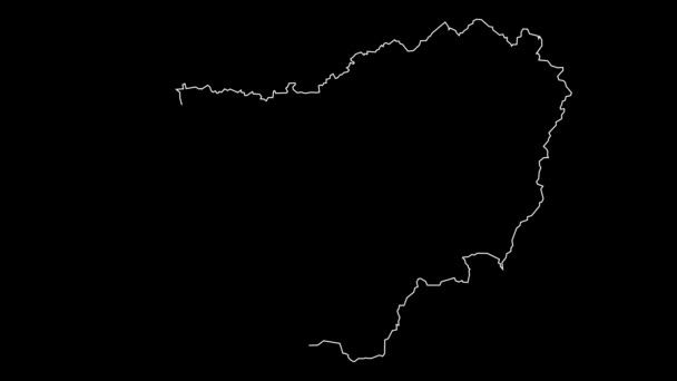 Carmarthenshire Wales主要地区地图动画轮廓 — 图库视频影像