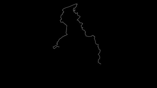 Denbighshire Wales Principal Area Map Outline Animation — 비디오