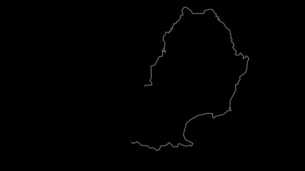 Swansea Wales Principal Area Map Outline Animation — Stock Video
