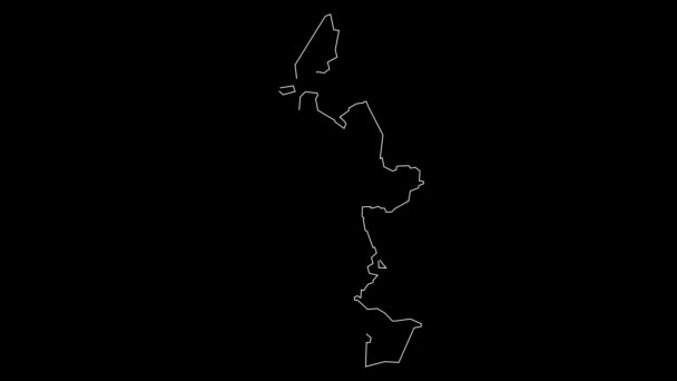 Holanda Septentrional Holanda Provincia Mapa Esquema Animación — Vídeos de Stock