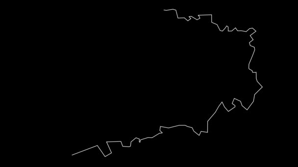 Antrim Newtownabbey Irlanda Norte Mapa Distrito Animação Esboço — Vídeo de Stock