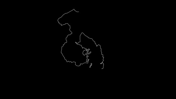 Ards North Northern Ireland District Map Outline Animation — 图库视频影像