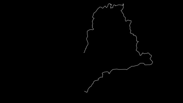 Derry City Strabane Noord Ierland District Kaart Schema Animatie — Stockvideo