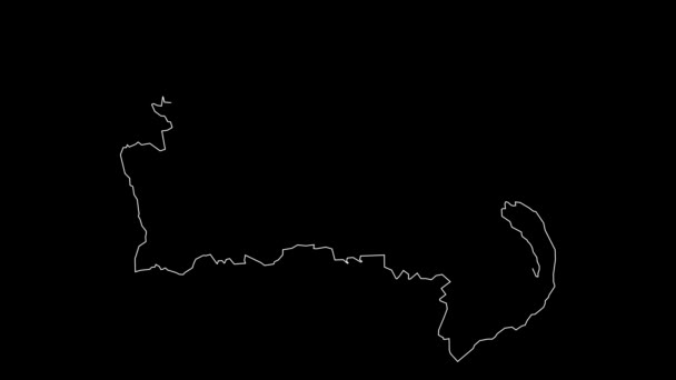 Mapa Dystryktu Środkowej Wschodniej Antrim Północna Irlandia Zarys Animacji — Wideo stockowe