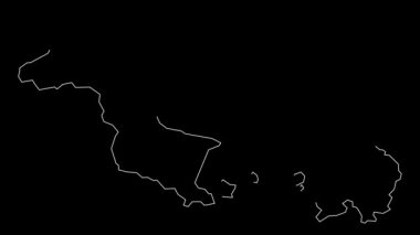 Kepulauan Bangka Belitung Indonesia province map outline animation