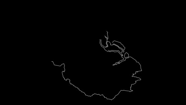 Riau Indonésia Mapa Província Animação Esboço — Vídeo de Stock