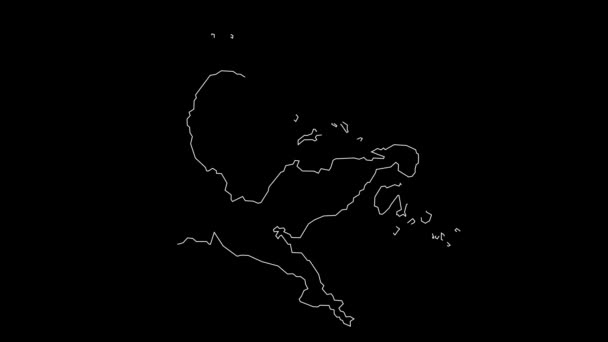 Sulawesi Tengah Indonesia Memetakan Garis Besar Animasi — Stok Video