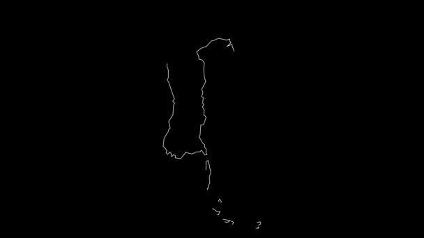 Sulawesi Selatan Indonezja Mapa Prowincji Zarys Animacji — Wideo stockowe