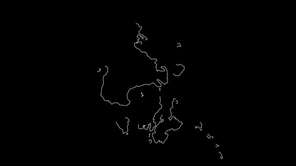 Sulawesi Tenggara Ινδονησία Χάρτη Περίγραμμα Animation Επαρχία — Αρχείο Βίντεο