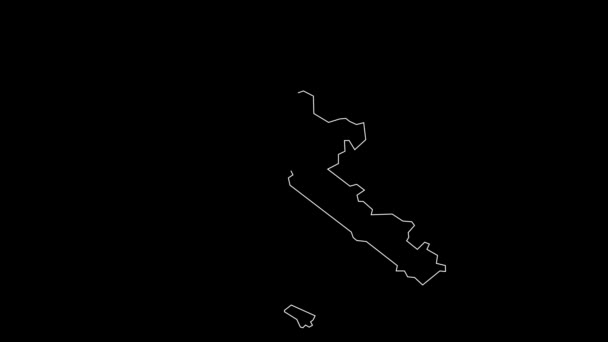 Bengkulu Indonesia Province Map Outline Animation — ストック動画