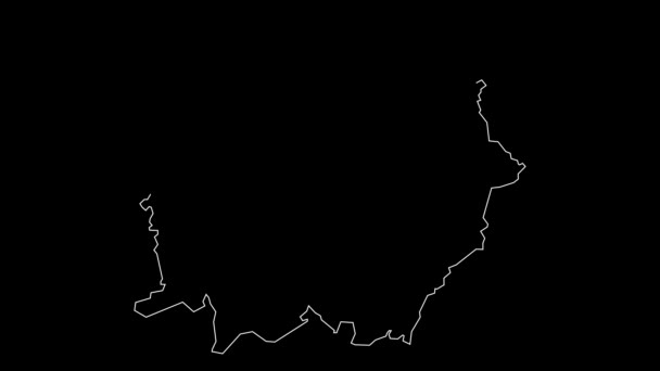 Kalimantan Tengah Indonésie Provincie Mapa Obrysu Animace — Stock video