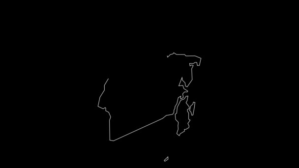 Kalimantan Selatan Indonesia Province Map Outline Animation — 图库视频影像