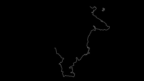 Kalimantan Timur Indonesia Province Map Outline Animation — Stok video