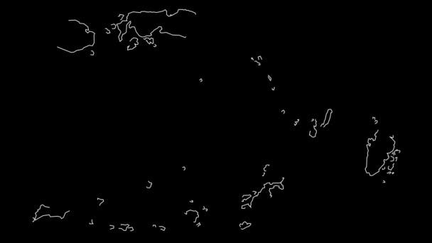 Maluku Indonésia Mapa Província Animação Esboço — Vídeo de Stock