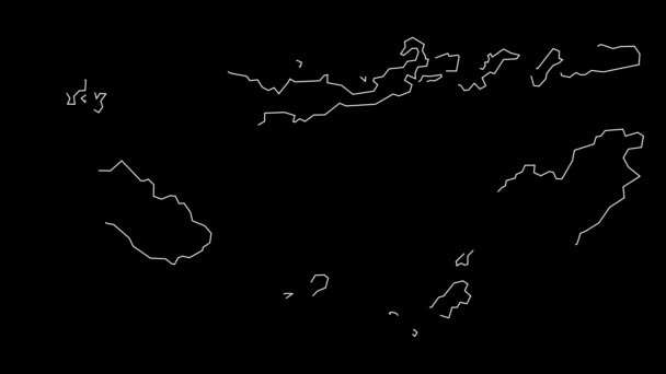 Нуса Тенггара Тимур Индонезия Карта Анимации — стоковое видео