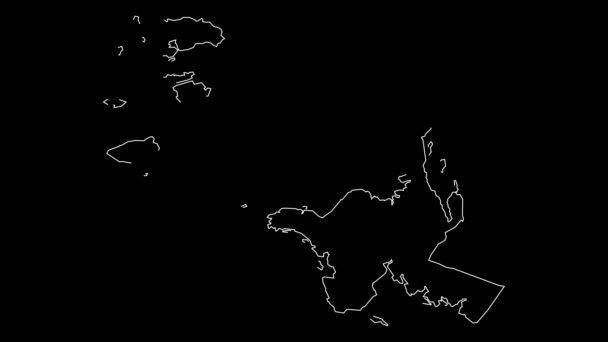 Papua Barat Indonesia Province Map Outline Animation — Stok video