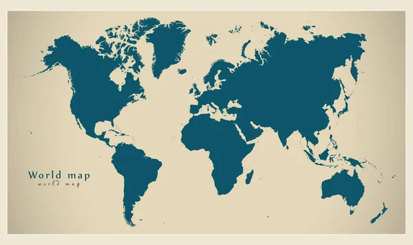 Modern Map - World map complete illustration — Stock Vector