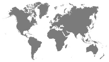 World map grey illustration high details clipart