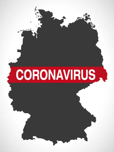 Coronavirus Covid-19 uyarı sembollü Almanya haritası