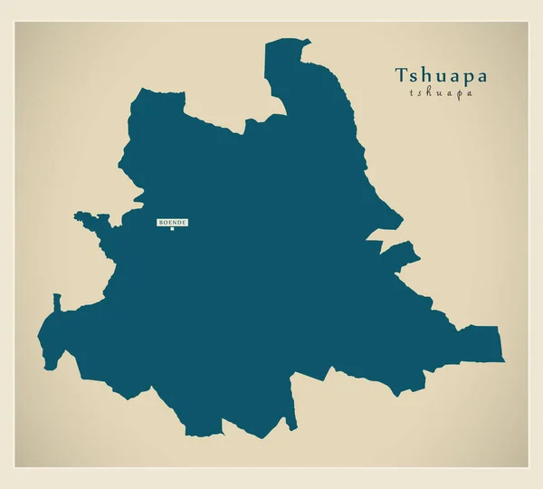 Mapa Moderno Tshuapa Provincia Mapa Congo — Vector de stock