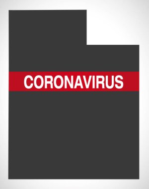 Utah Usa federal eyalet haritası Coronavirus uyarı illüstrasyonlu