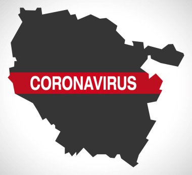 Coronavirus uyarı illüstrasyonlu Lorraine Fransa bölge haritası