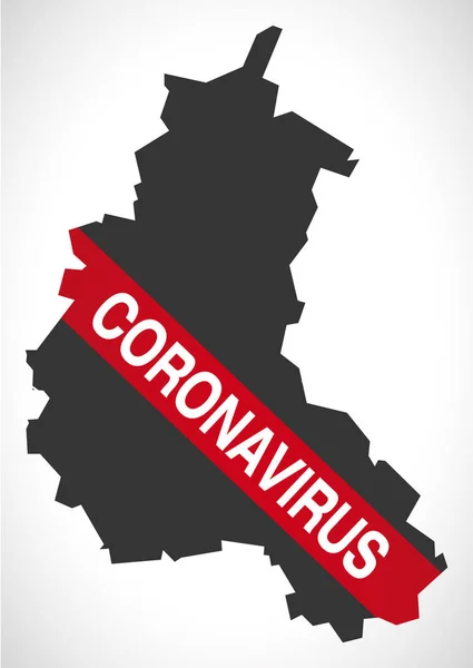 Champagne Ardenne Frankrike Regionkarta Med Coronavirus Varning Illustration — Stock vektor