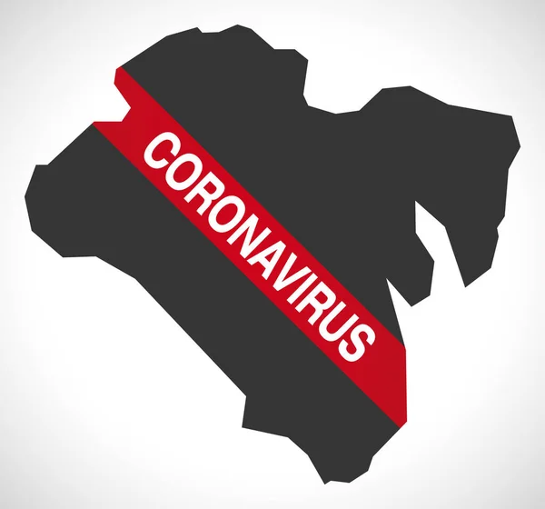 Ulsan Sydkorea Provinskarta Med Coronavirus Varning Illustration — Stock vektor