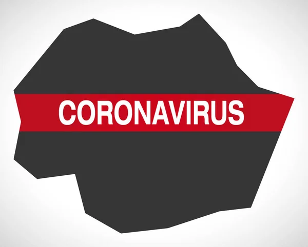 Gwangju Sydkorea Provinskarta Med Coronavirus Varning Illustration — Stock vektor