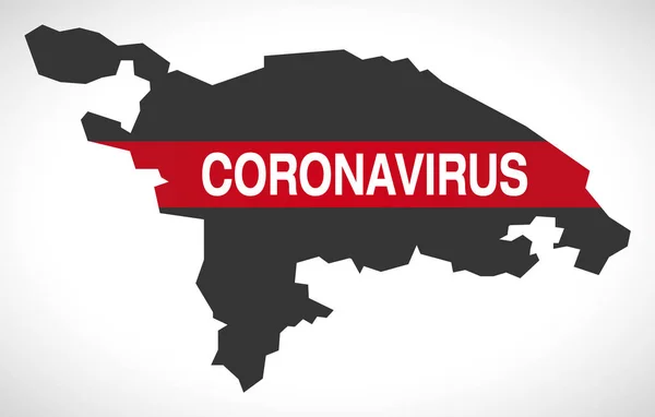 Mappa Del Cantone Turgovia Svizzera Con Coronavirus — Vettoriale Stock