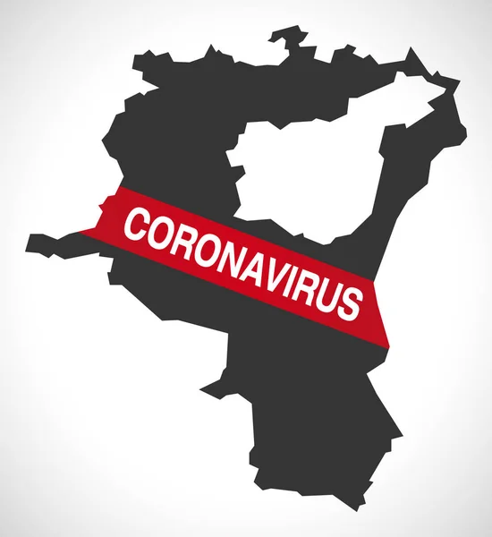 サンガレンスイス地図コロナウイルス警告イラスト付き — ストックベクタ