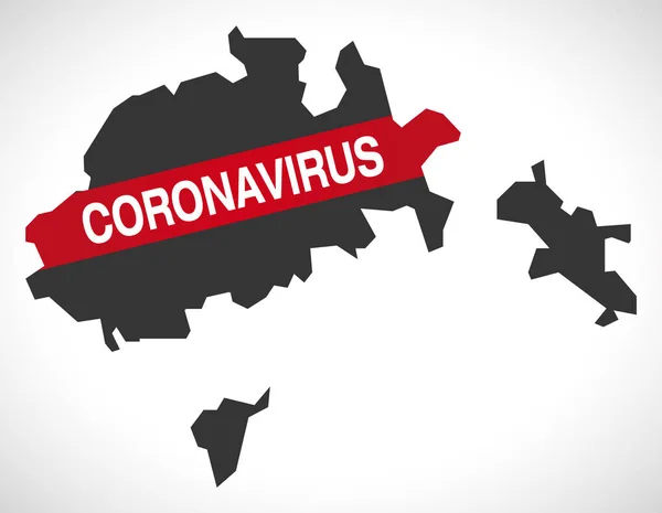 Mappa Del Cantone Sciaffusa Svizzera Con Coronavirus — Vettoriale Stock