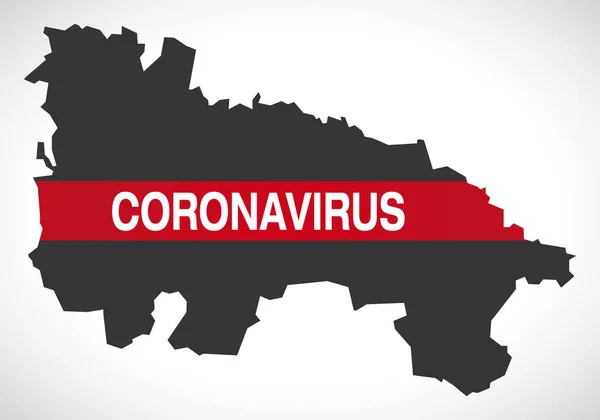 Harta Regiunii Rioja Spania Ilustrație Avertizare Coronavirus — Vector de stoc