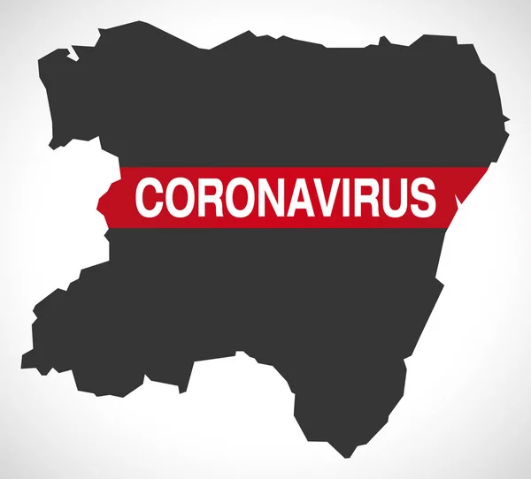 Mappa Della Regione Grampian Scotland Con Coronavirus Che Avverte Illustrazione — Vettoriale Stock