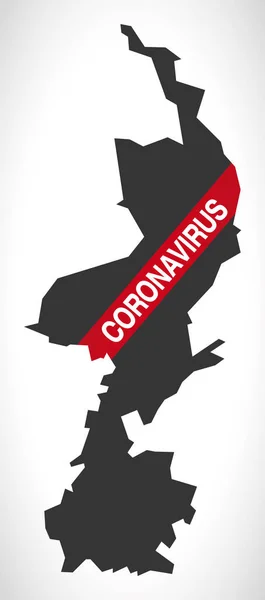 Limburg Nederländerna Provinskarta Med Coronavirus Varning Illustration — Stock vektor