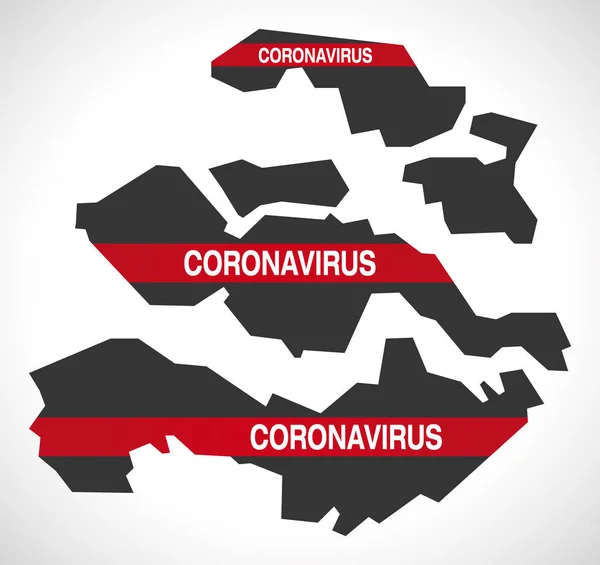 Χάρτης Επαρχίας Zeeland Κατω Χωρων Προειδοποιητική Απεικόνιση Του Coronavirus — Διανυσματικό Αρχείο