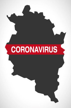 Vorarlberg AUSTRIA federal eyalet haritası ve Coronavirus uyarı illüstrasyonu