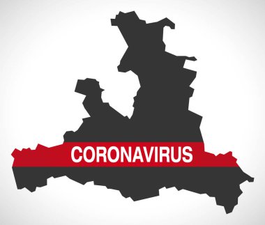 Coronavirus uyarı illüstrasyonlu Salzburg AUSTRIA federal eyalet haritası