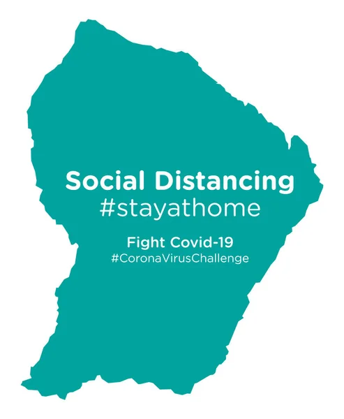 Mapa Gujany Francuskiej Social Distancing Stayathome Tag — Wektor stockowy