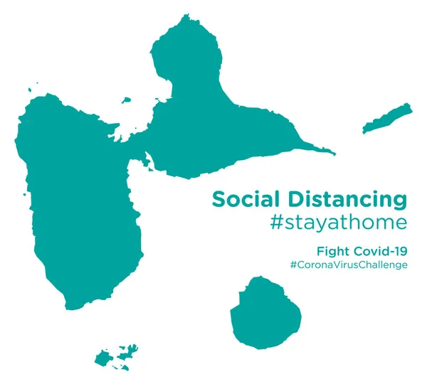 Mapa Guadalupe Con Social Distancing Stayathome Tag — Vector de stock