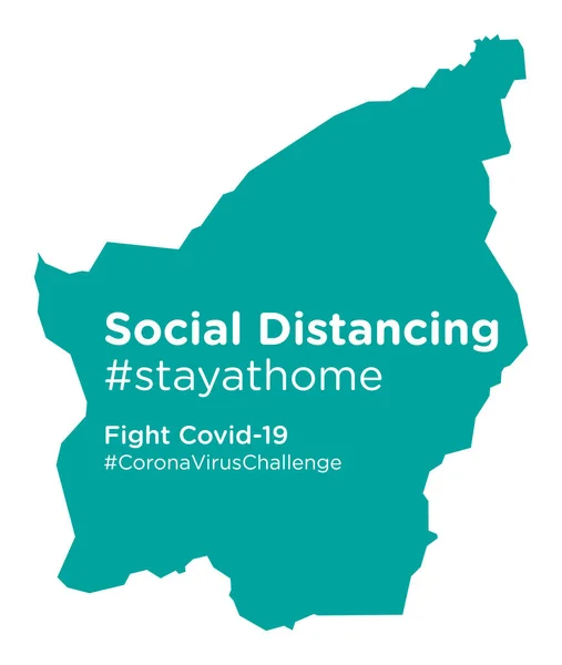 Mappa San Marino Con Tag Social Distancing Stayathome — Vettoriale Stock