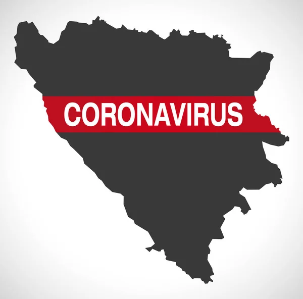 Bosnia Erzegovina Mappa Con Coronavirus Avvertimento Illustrazione — Vettoriale Stock