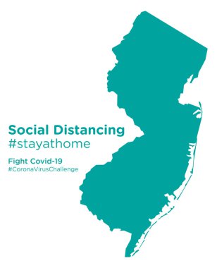 Sosyal Mesafe Kalıcılığı etiketli New Jersey eyalet haritası