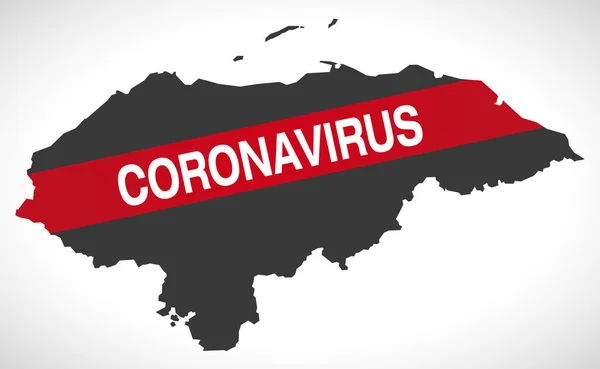 Honduras Mapa Con Ilustración Advertencia Coronavirus — Archivo Imágenes Vectoriales