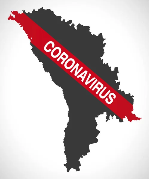 Moldavie Carte Avec Illustration Avertissement Coronavirus — Image vectorielle