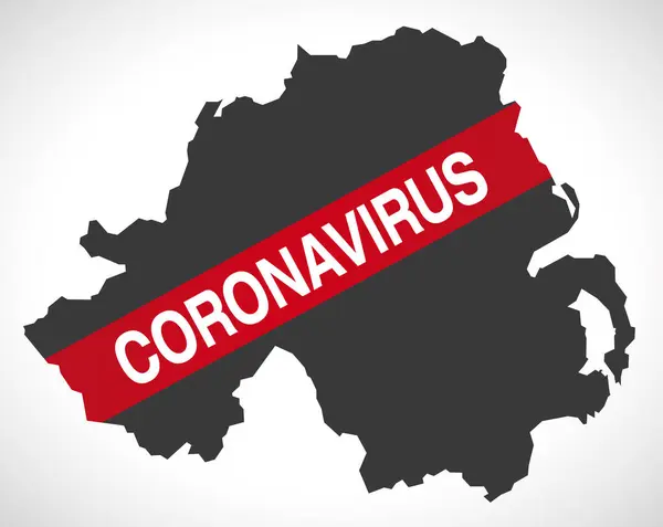 Nordirland Karta Med Coronavirus Varning Illustration — Stock vektor
